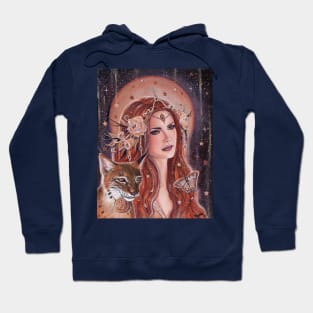 Freya goddess with lynx by Renee Lavoie Hoodie